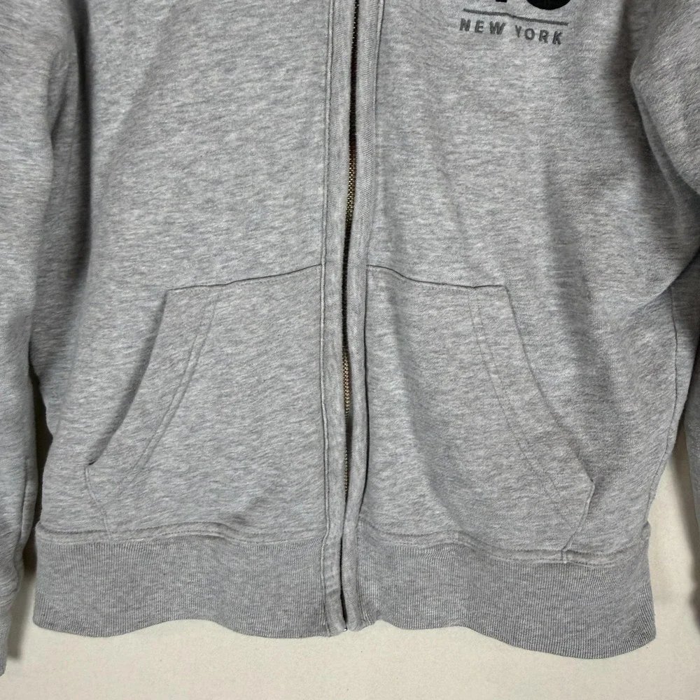 Aeropostale Hoodie Sweatshirt Kids Small Gray Full Zip Sherpa Fleece Lined Logo‎